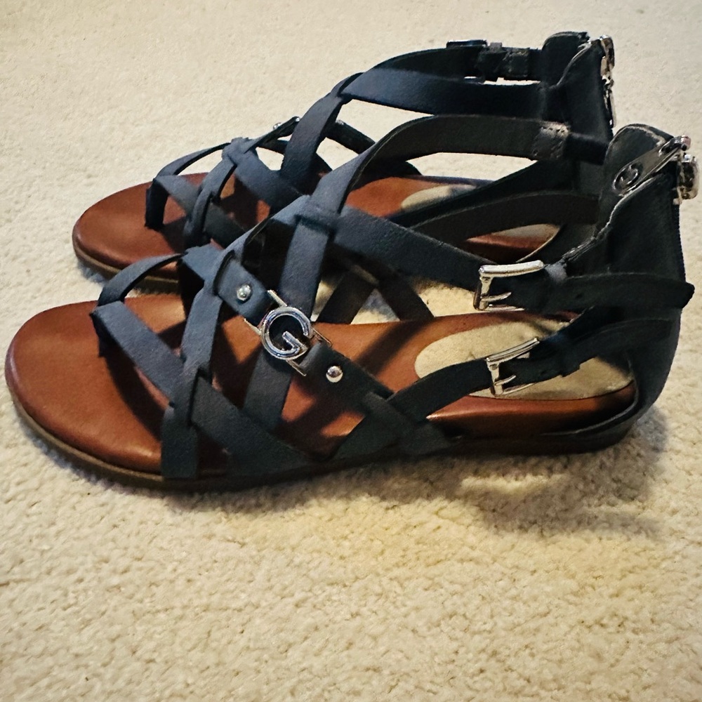 GBG Los Angeles Blue and Brown Strappy Sandals